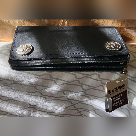 Leather Buffalo Nickel Black Wallet NWT - Picture 4 of 6